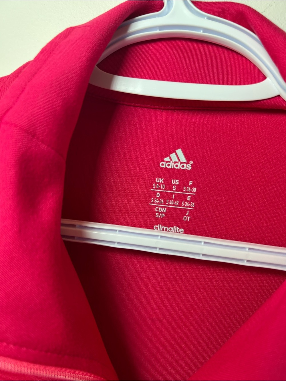 Adidas Women's Size Small Hot Pink Half-Zip Minimalist Performance Top - Picture 3 of 6
